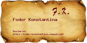 Fodor Konstantina névjegykártya